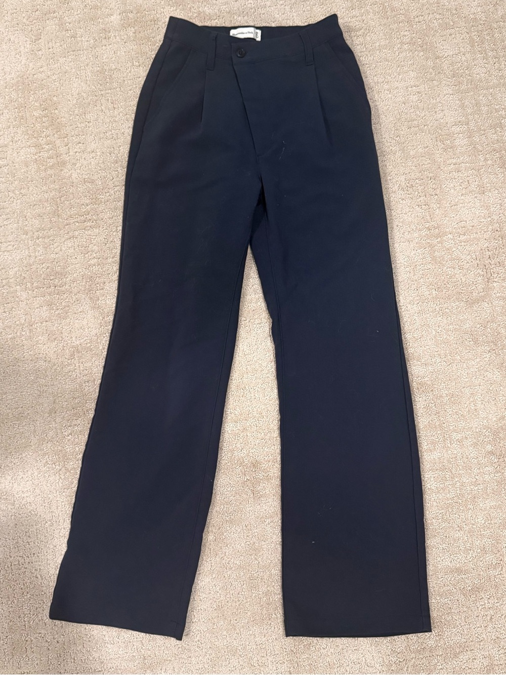 Abercrombie & Fitch Women's CrissCross Wide Leg Tailored Pants Navy Blue Size 25